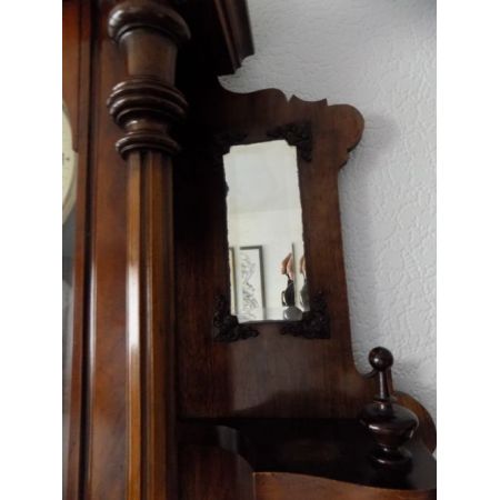 Englische antike große Gustav Becker Wanduhr, Wien 1900, Walnuss