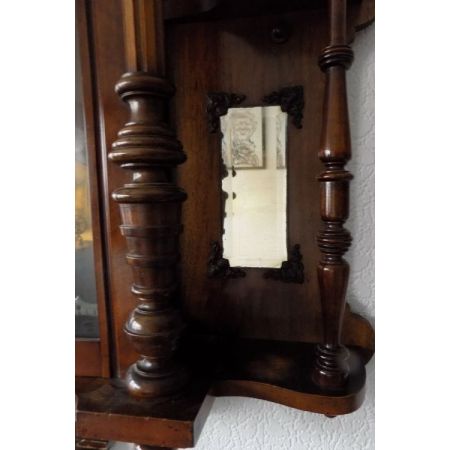 Englische antike große Gustav Becker Wanduhr, Wien 1900, Walnuss