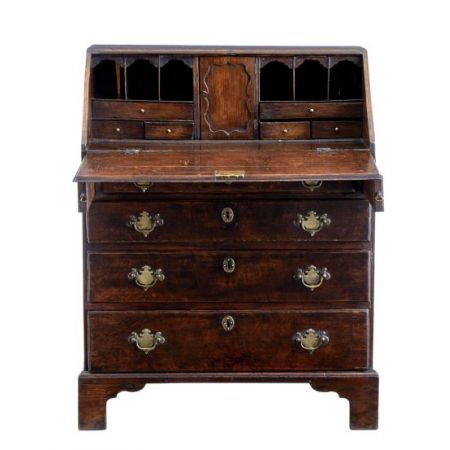 Antiker Georgian Sekretär aus Eiche, 18. Jahrhundert Original