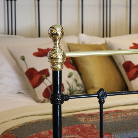 Original Messing- und Eisenbettgestell, England, 1890