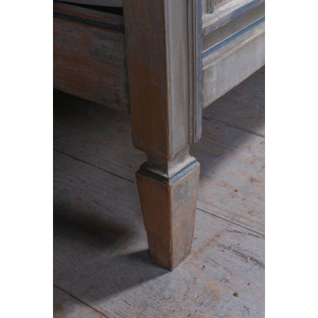 Wundervolles Original bemaltes, französisches Queen Size Bett mit Nachttisch und Stühlen, 1900