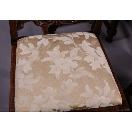 Englisches antikes Stuhlset mit 8 Stühlen aus Eiche, Esszimmerstühle, 1910