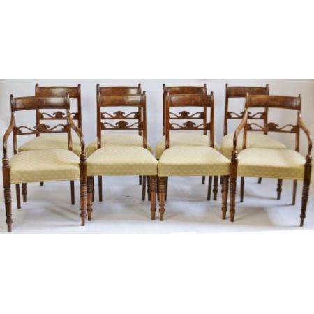 8 Original George III Massivholz Mahagoni Armstühle Stühle Set 1790 georgianisch