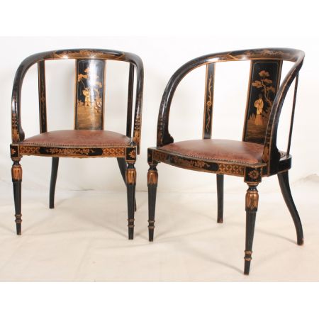 Original antike asiatische Stühle Armstühle Massivholz lackiert 1920 japanisch chinesisch