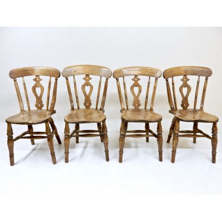 Original viktorianische Massivholz Windsor Esszimmerstühle Stühle 1850