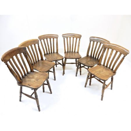 6 original viktorianische Ulmen Stühle Esszimmerstühle Massivholz 1850