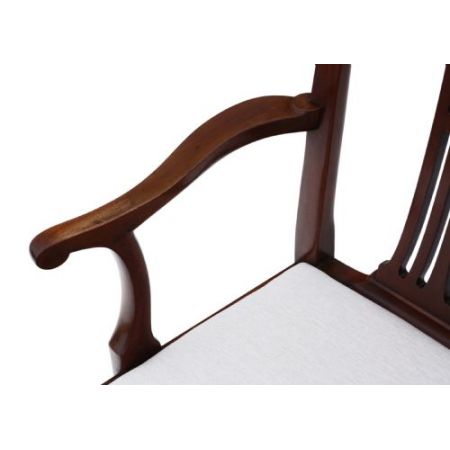 8 (6+2) Original antike Massivholz Mahagoni Esszimmerstühle Stühle Chippendale Revival 1920