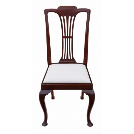 8 (6+2) Original antike Massivholz Mahagoni Esszimmerstühle Stühle Chippendale Revival 1920