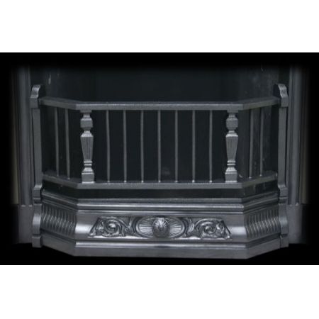 Späte viktorianisches gekacheltes Kamingitter aus Gusseisen