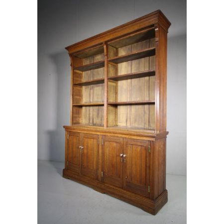 Viktorianischer englischer Massivholz Bücherschrank Eiche 1850 antik