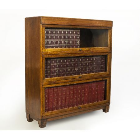 Art Deco Globe Wernicke Bücherregal Massivholz Eiche antik 1920