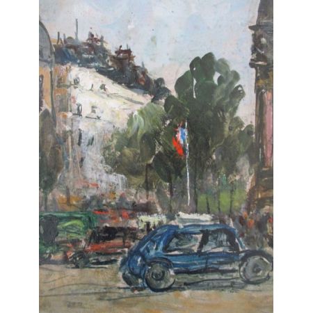 Französisches Paris Latinviertel antikes Ölgemälde, von ca. 1930-40, Maurice-Falliès