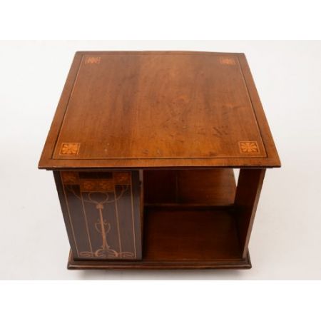 Original antiker Art Nouveau Mahagoni Revolving Bookcase Bücherregal Massivholz 1900