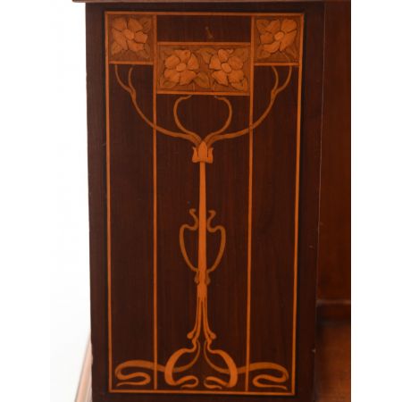 Original antiker Art Nouveau Mahagoni Revolving Bookcase Bücherregal Massivholz 1900
