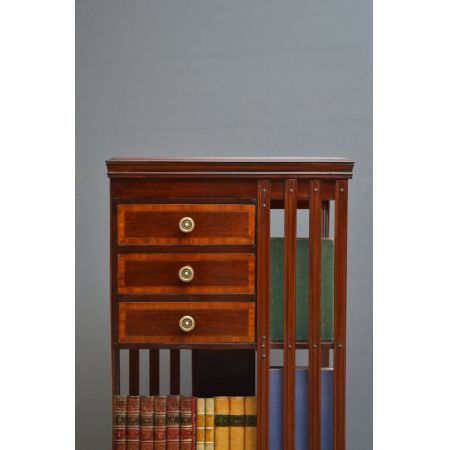 Viktorianisches Revolving Bookcase Bücherregal Mahagoni Massivholz antik 1890
