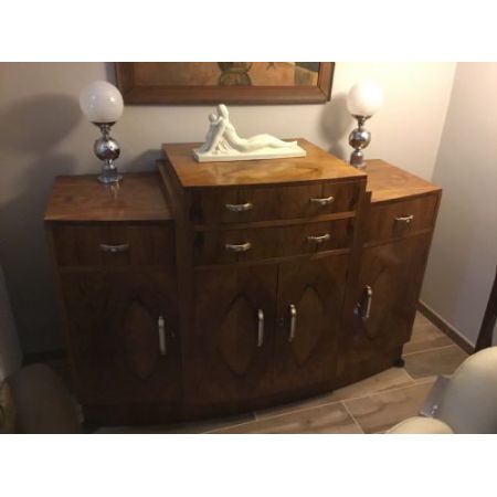 Toller original Art Deco Wohnzimmerschrank Sideboard Nussbaum Massivholz 1930