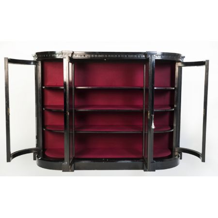 Edle große original viktorianische Massivholz Vitrine 1870