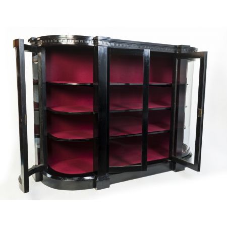 Edle große original viktorianische Massivholz Vitrine 1870