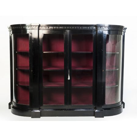 Edle große original viktorianische Massivholz Vitrine 1870