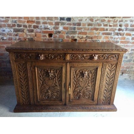 Beeindruckendes original viktorianisches Sideboard Eiche Massivholz 1870
