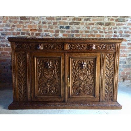 Beeindruckendes original viktorianisches Sideboard Eiche Massivholz 1870
