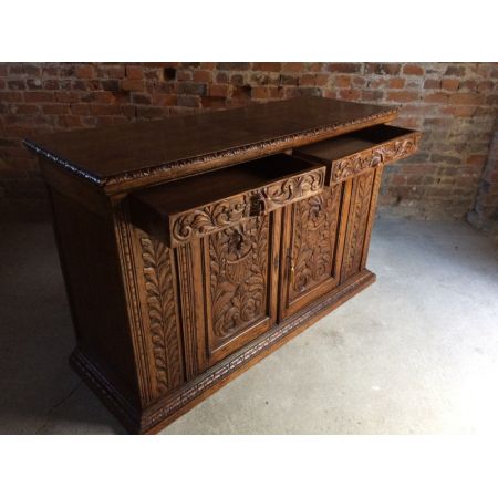 Beeindruckendes original viktorianisches Sideboard Eiche Massivholz 1870