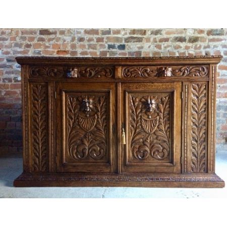 Beeindruckendes original viktorianisches Sideboard Eiche Massivholz 1870
