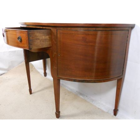 Georgianischer antiker Bowfront Beistelltisch Sideboard Massivholz Mahagoni 1900