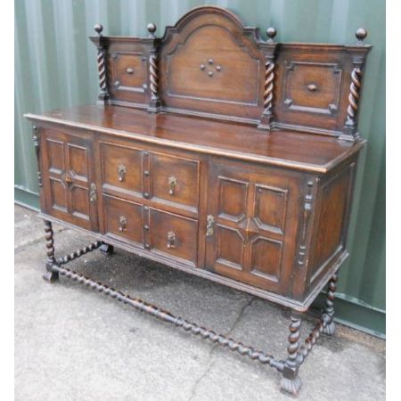 Jakobinisches antikes Sideboard Massivholz Eiche 1920