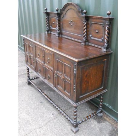 Jakobinisches antikes Sideboard Massivholz Eiche 1920