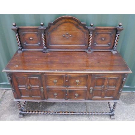 Jakobinisches antikes Sideboard Massivholz Eiche 1920