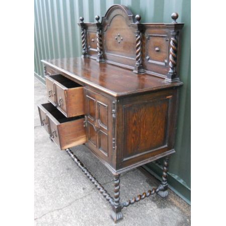 Jakobinisches antikes Sideboard Massivholz Eiche 1920