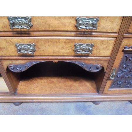 Edwardianisches Massivholz Eiche Sideboard antik Dresser 1890