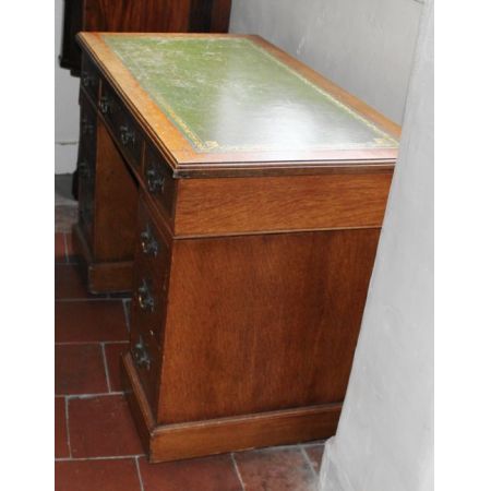 Edwardianischer antiker Schreibtisch Massivholz Eiche 1890