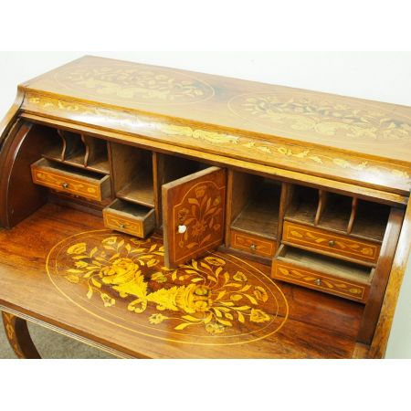 Ungewöhnlicher original antiker niederländischer Cylinder Desk Sekretär Palisander 1830