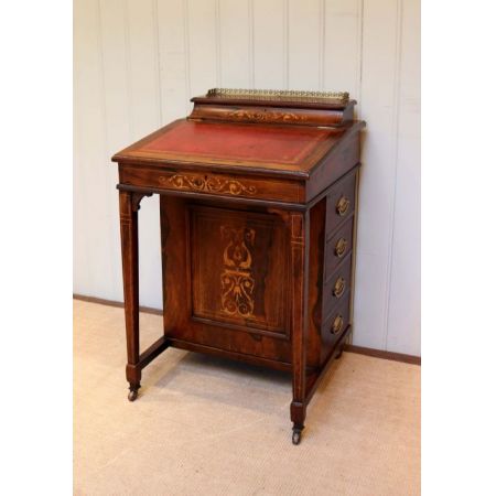 Spätviktorianischer antiker Davenport Schreibtisch, Palisanderholz, 1880