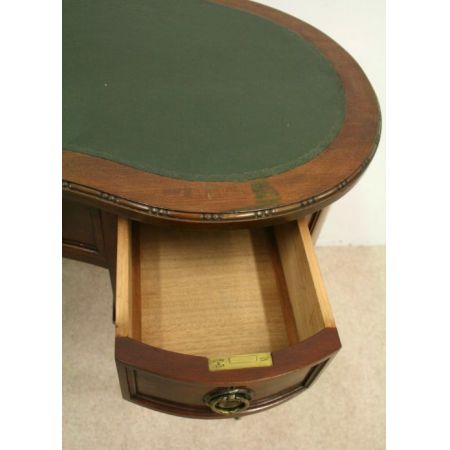 Spätviktorianischer nierenförmiger antiker Schreibtisch Mahagoni Massivholz, 1880