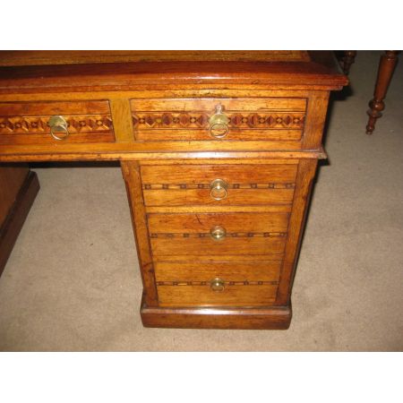 Spätviktorianischer original antiker Schreibtisch, Walnuss, 1860