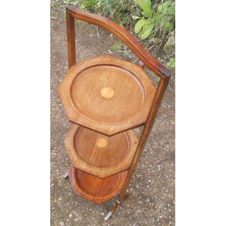 Antiker Edwardianischer Kuchenständer, klappbar, 1900