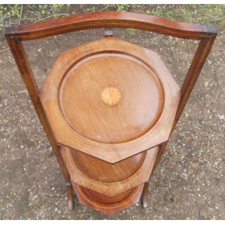 Antiker Edwardianischer Kuchenständer, klappbar, 1900