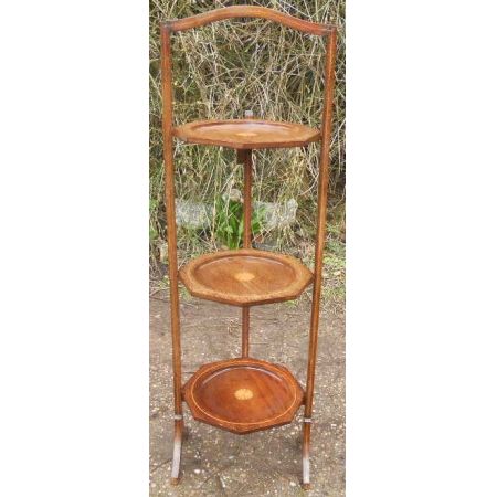 Antiker Edwardianischer Kuchenständer, klappbar, 1900