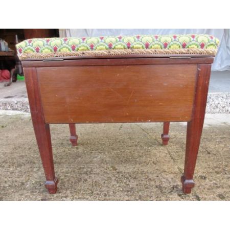 Ungewöhnlicher Original antiker Edwardian Klavierhocker, 19. Jahrhundert, Mahagoni Massivholz