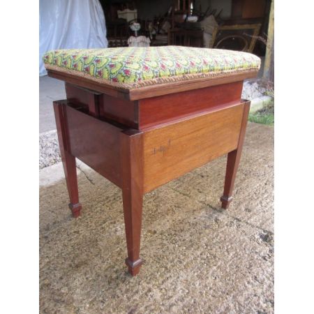 Ungewöhnlicher Original antiker Edwardian Klavierhocker, 19. Jahrhundert, Mahagoni Massivholz