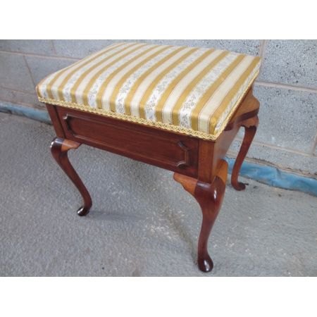 Hübscher Original antiker Mahagoni Ankleidehocker, Edwardian 19. Jahrhundert