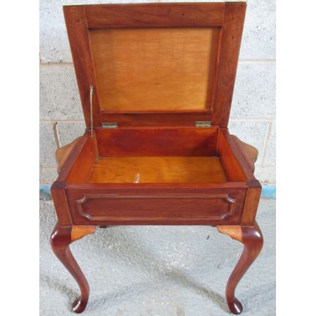 Hübscher Original antiker Mahagoni Ankleidehocker, Edwardian 19. Jahrhundert