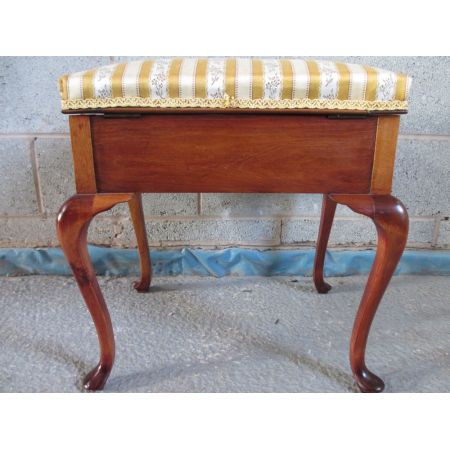 Hübscher Original antiker Mahagoni Ankleidehocker, Edwardian 19. Jahrhundert