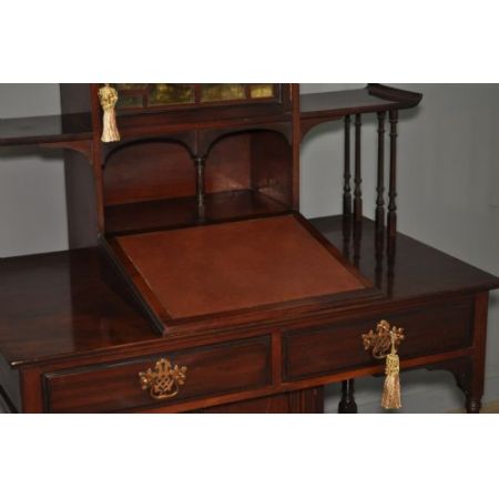 Attraktiver, kleiner antiker Viktorianischer Bonheur du Jour Schreibtisch, Mahagoni Massivholz