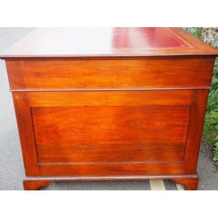 Antiker Edwardianischer Pedestal Desk, 1910, Mahagoni Massivholz