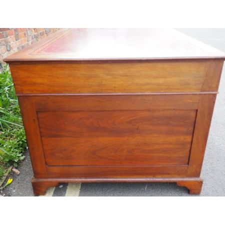 Antiker Edwardianischer Pedestal Desk, 1910, Mahagoni Massivholz