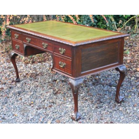 Georgianischer antiker Schreibtisch Mahagoni Massivholz, 1910